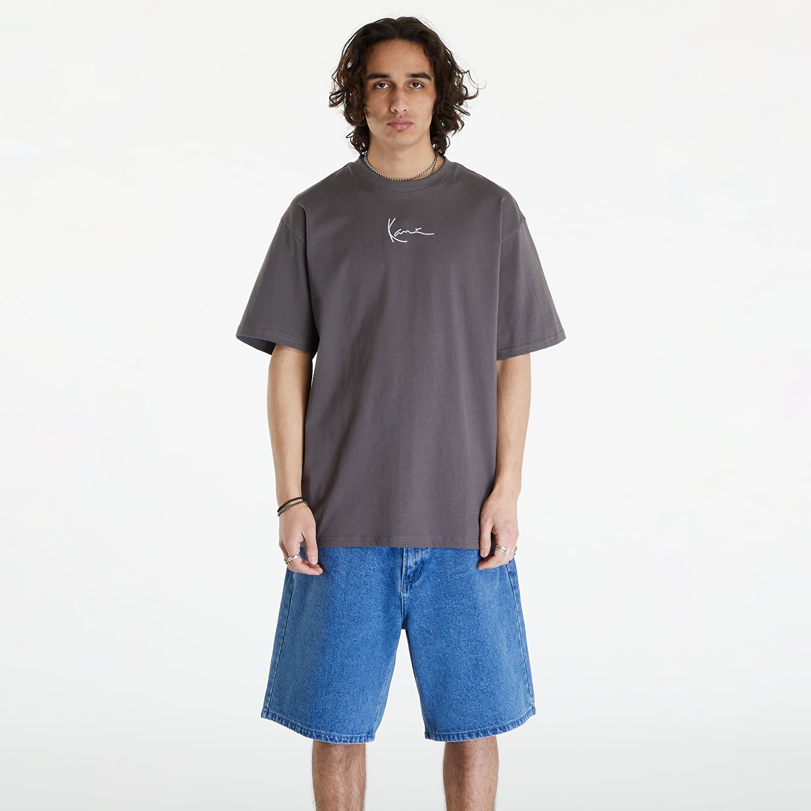 Trička Karl Kani Small Signature Essential Tee Anthracite