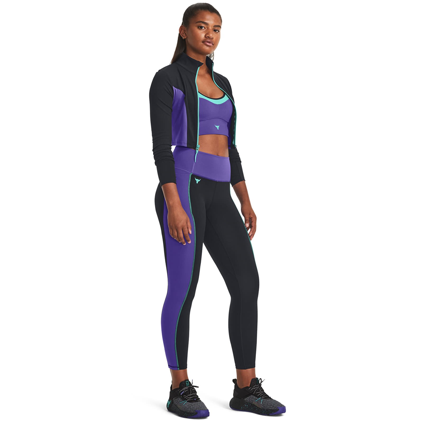 Суичърти Under Armour Project Rck Letsgo Crop Fz Black