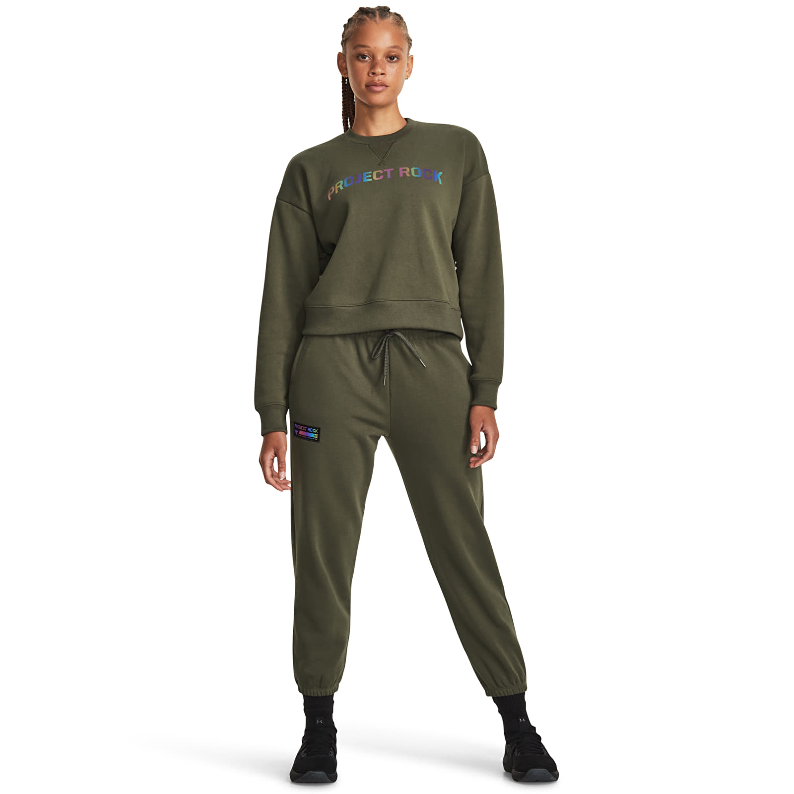 Суичърти Under Armour Project Rck Hw Leg Day Crew Marine Od Green