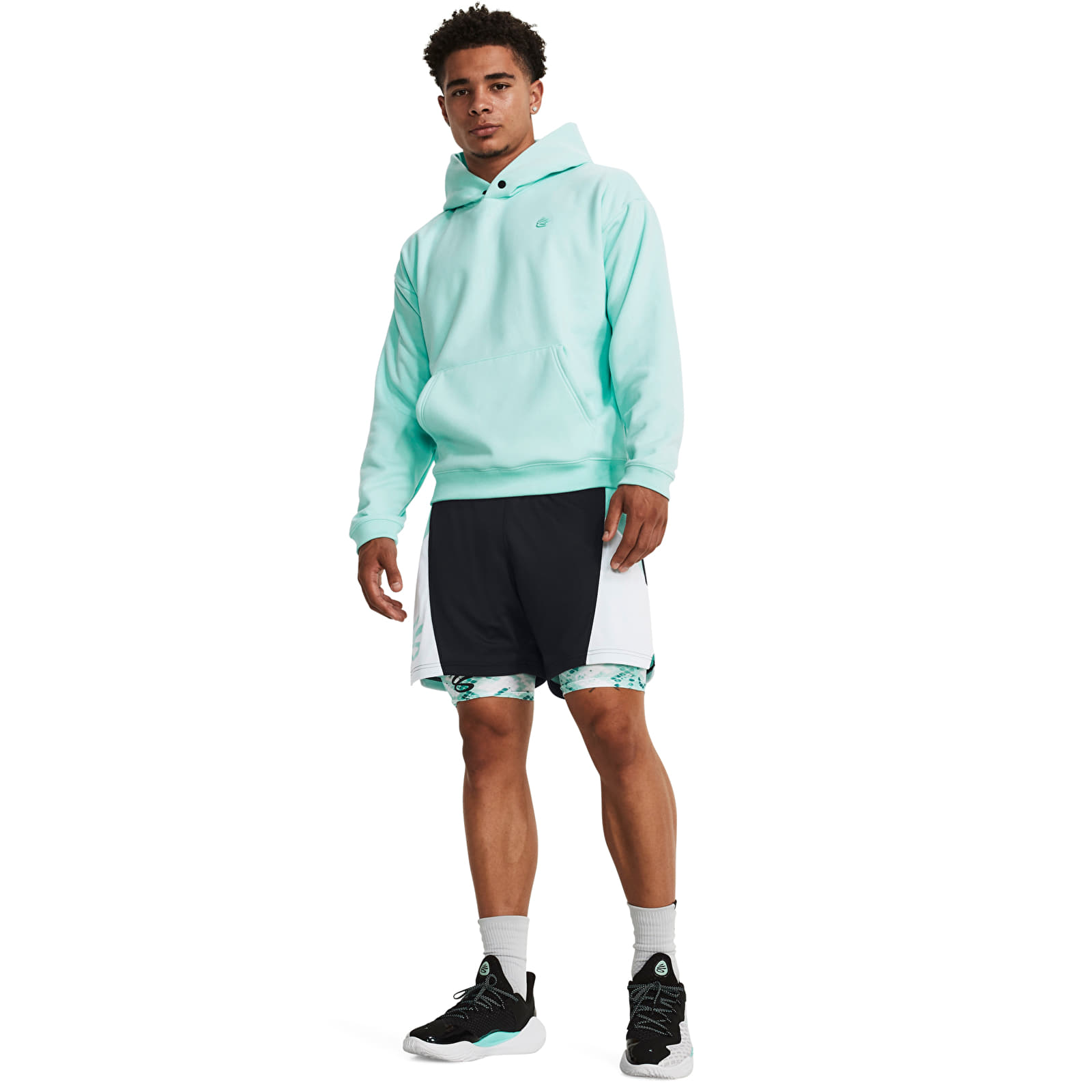 Hanorace Under Armour Curry Greatest Hoodie Neo Turquoise