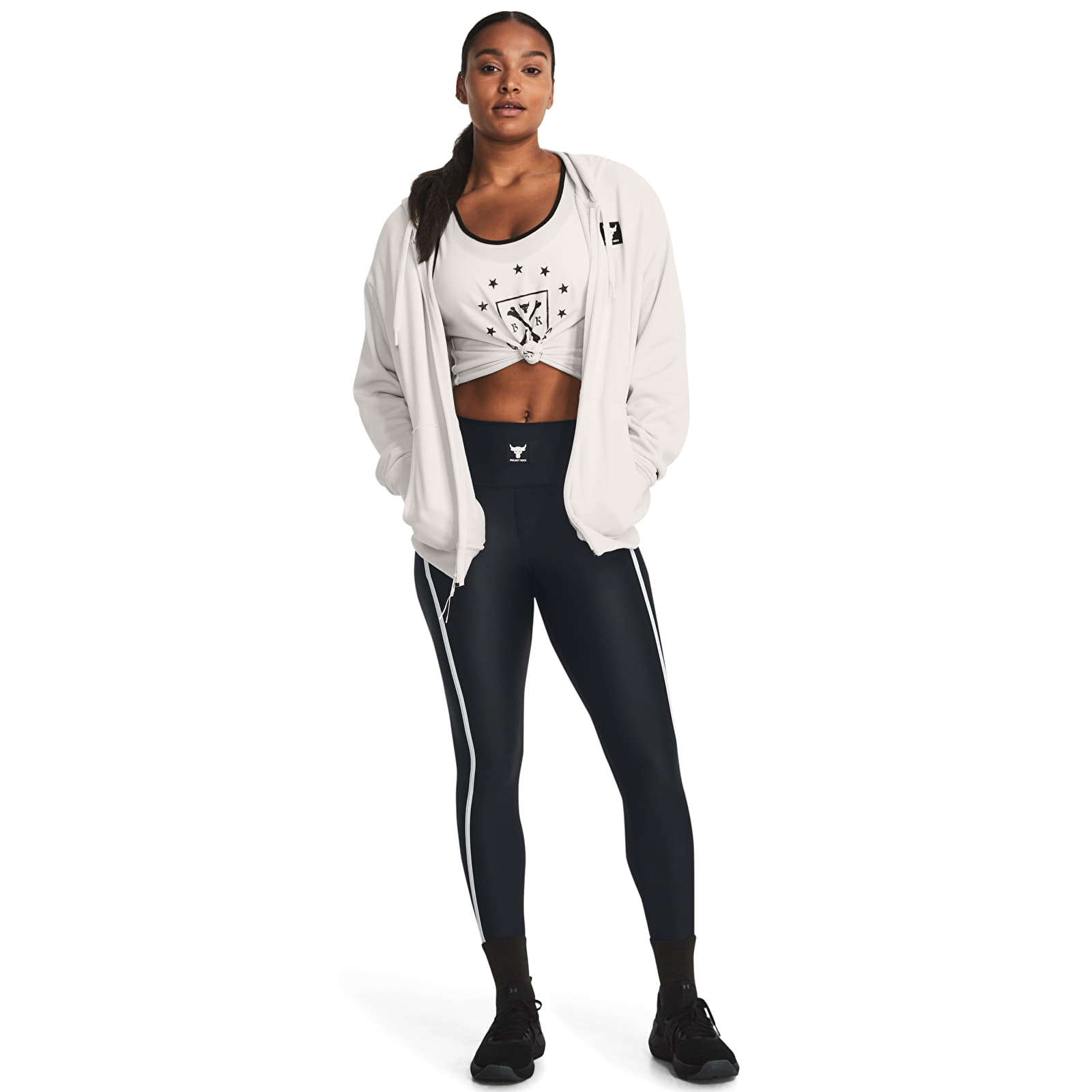 Hoodies and sweatshirts  Under Armour Project Rck Hw Terry Fz Os White Clay