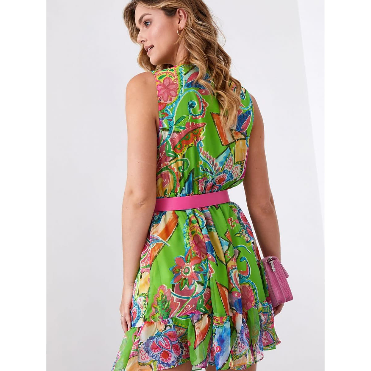 Sukienki Fasardi model 185003 Green/ Pink