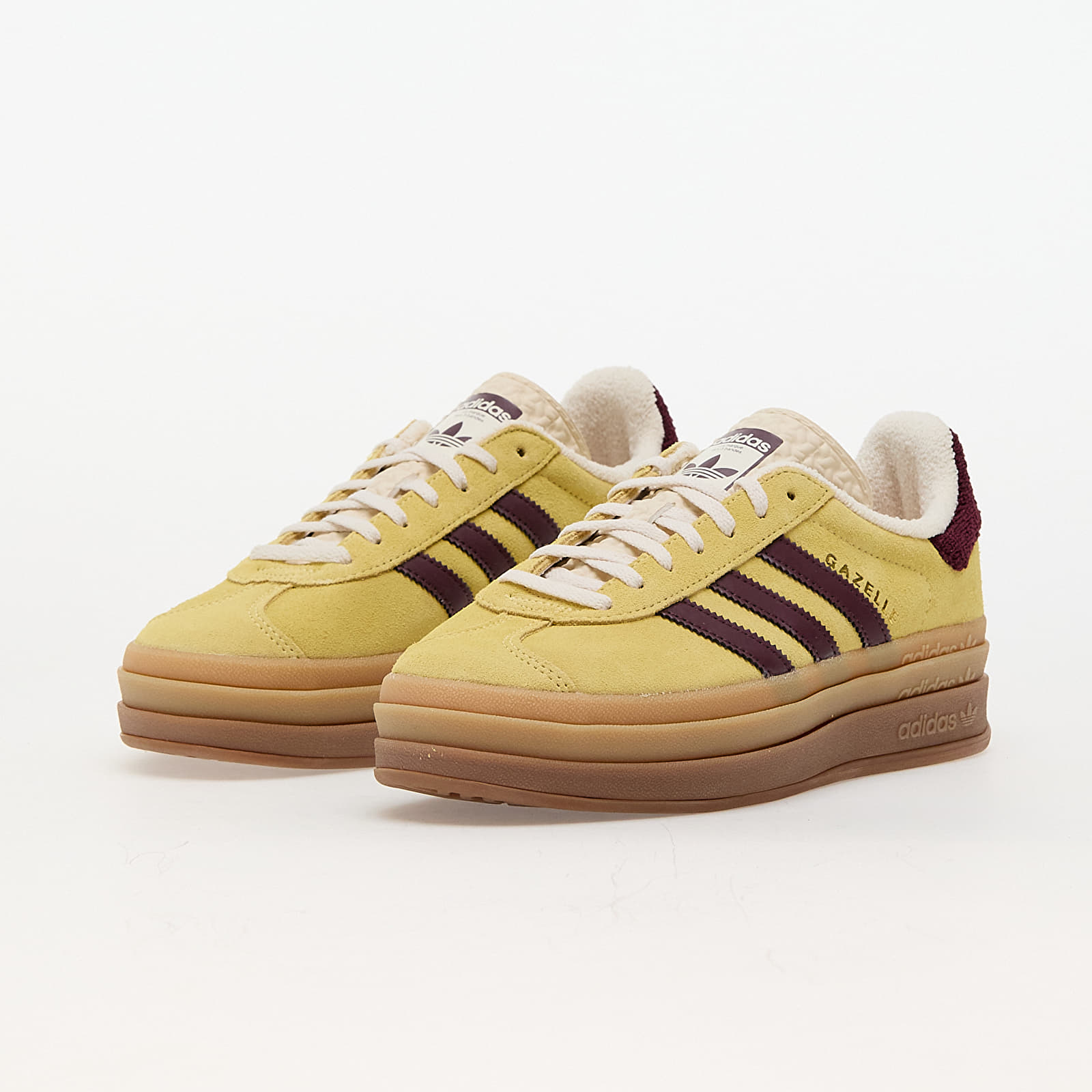 ★【Adidas】 (W) Gazelle Bold Almost Yellow Maroon★ adidas Originals Gazelle Bold in Almost Yellow & Maroon