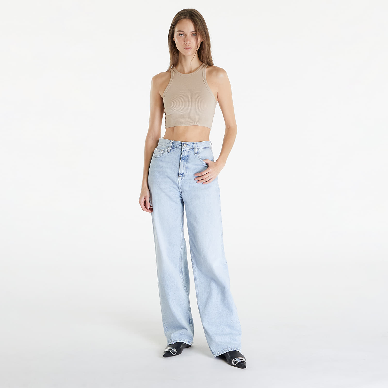 Dżinsy damskie Calvin Klein Jeans High Rise Relaxed Denim Light