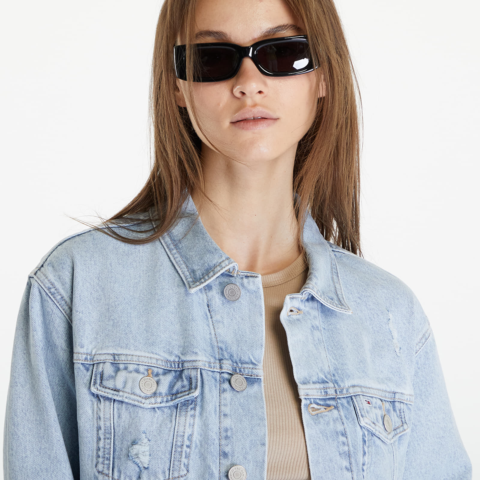 Jackets Tommy Jeans Mom Classic Flag Jacket Denim Light