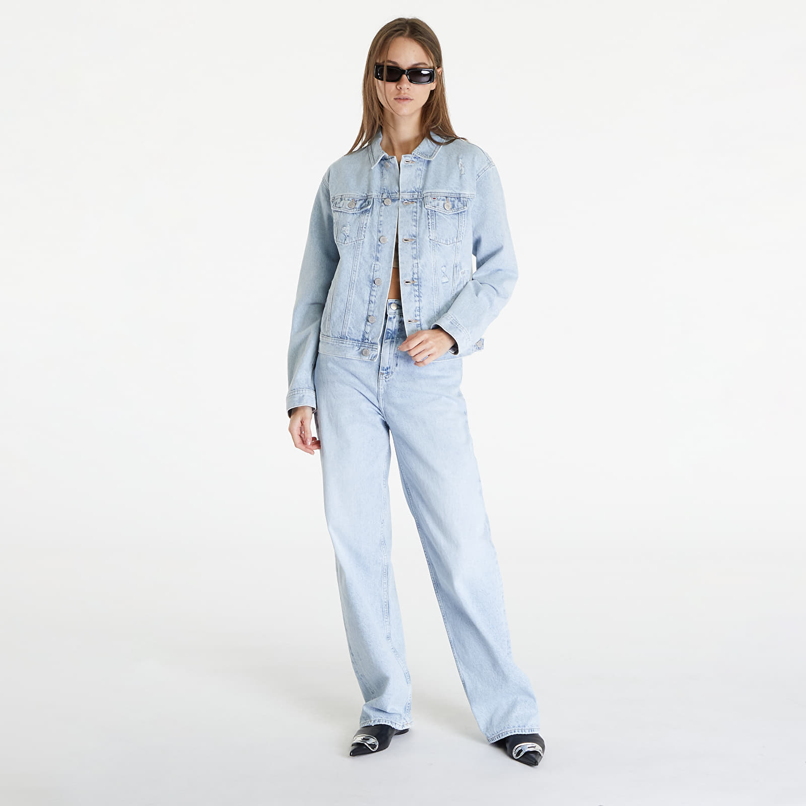 Jackets Tommy Jeans Mom Classic Flag Jacket Denim Light