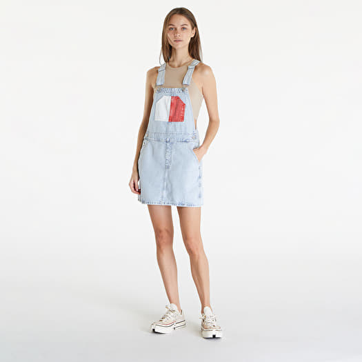 Φορέματα Tommy Jeans Dungaree Flag Dress Denim Light
