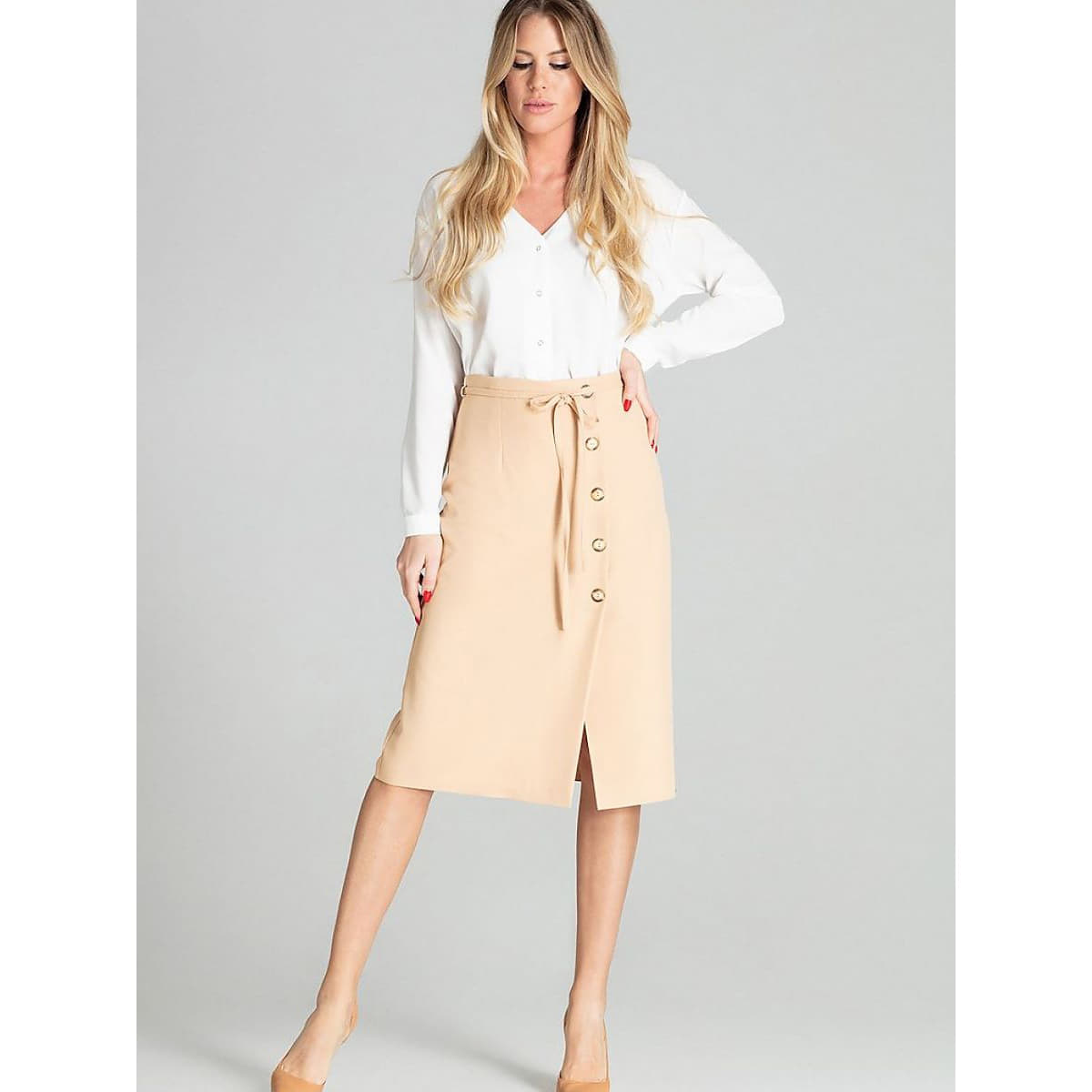 Spódnice Figl model 141760 Beige