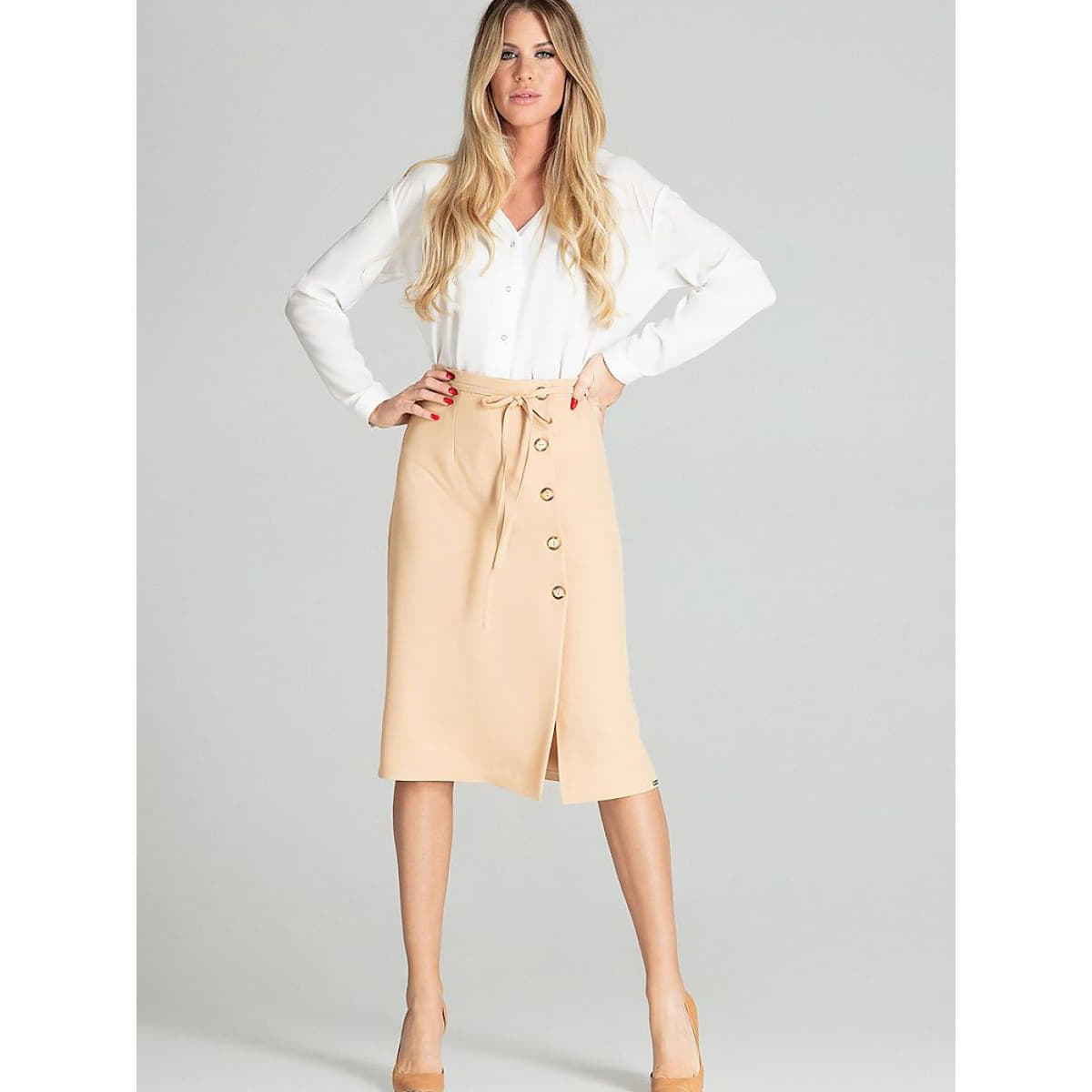 Spódnice Figl model 141760 Beige