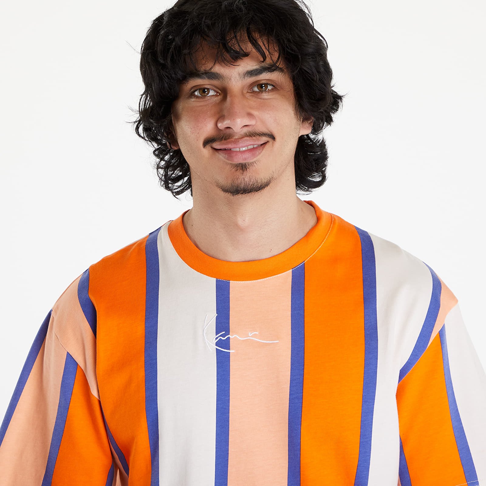 T-Shirts Karl Kani Small Signature Stripe Tee Orange/ Apricot/ Off White