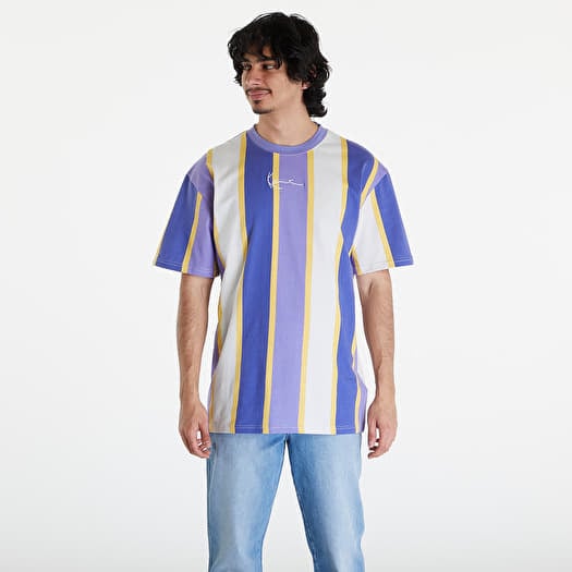 Μπλουζάκι Karl Kani Small Signature Stripe Tee Lilac/ Navy/ Off White