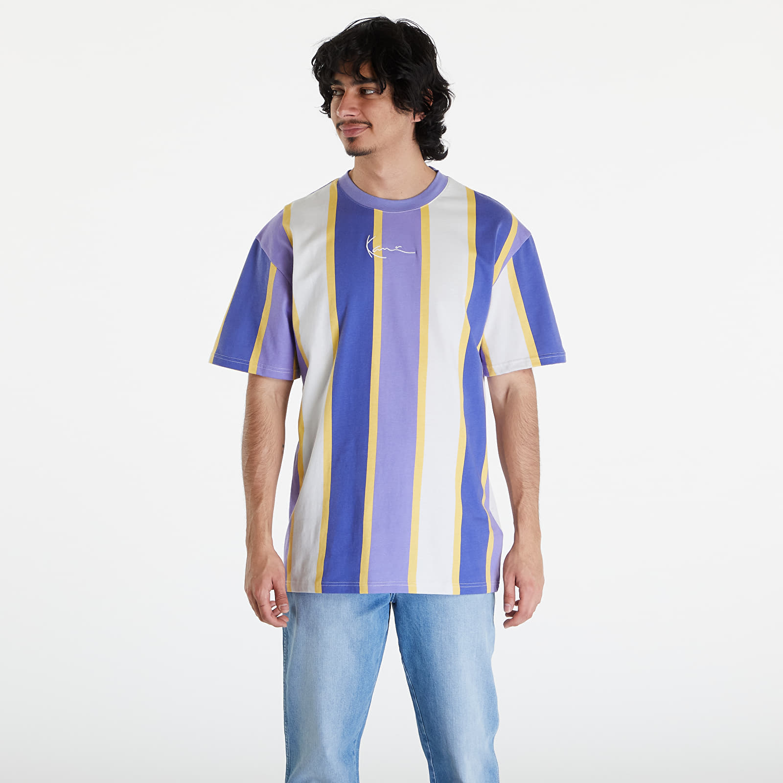 T-shirts Karl Kani Small Signature Stripe Tee Lilac/ Navy/ Off White