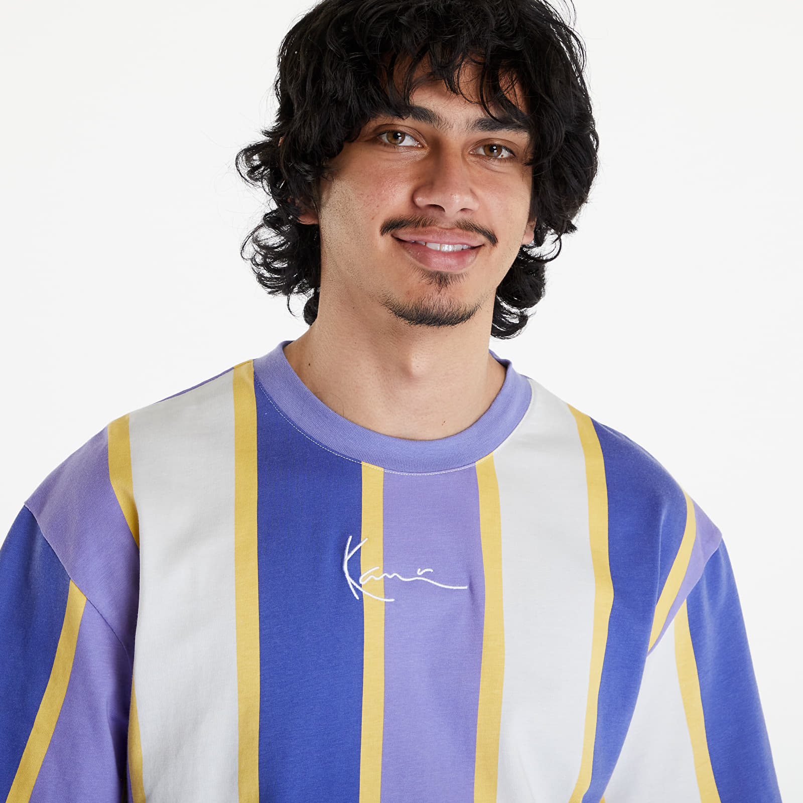 T-shirts Karl Kani Small Signature Stripe Tee Lilac/ Navy/ Off White