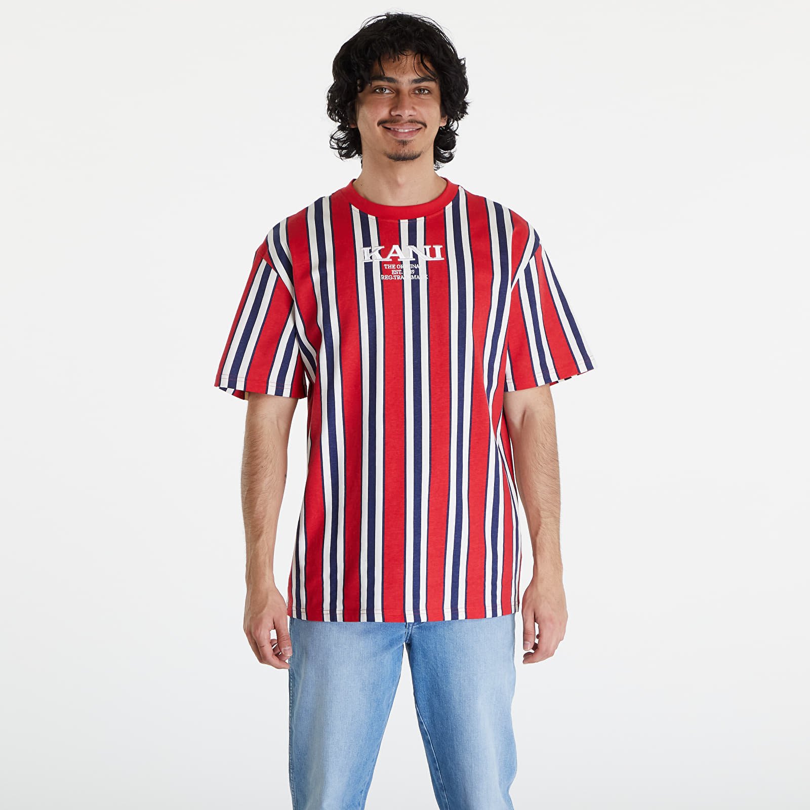 T-shirts Karl Kani Retro Striped Tee Red/ Navy/ Off White