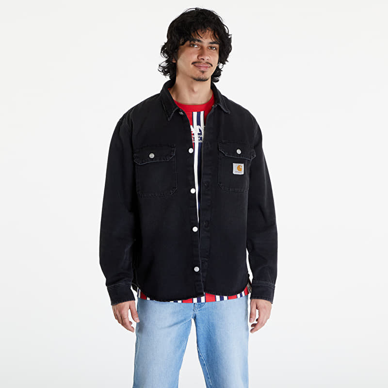 Μπουφάν Carhartt WIP Harvey Shirt Jac UNISEX Black Dark Used Wash