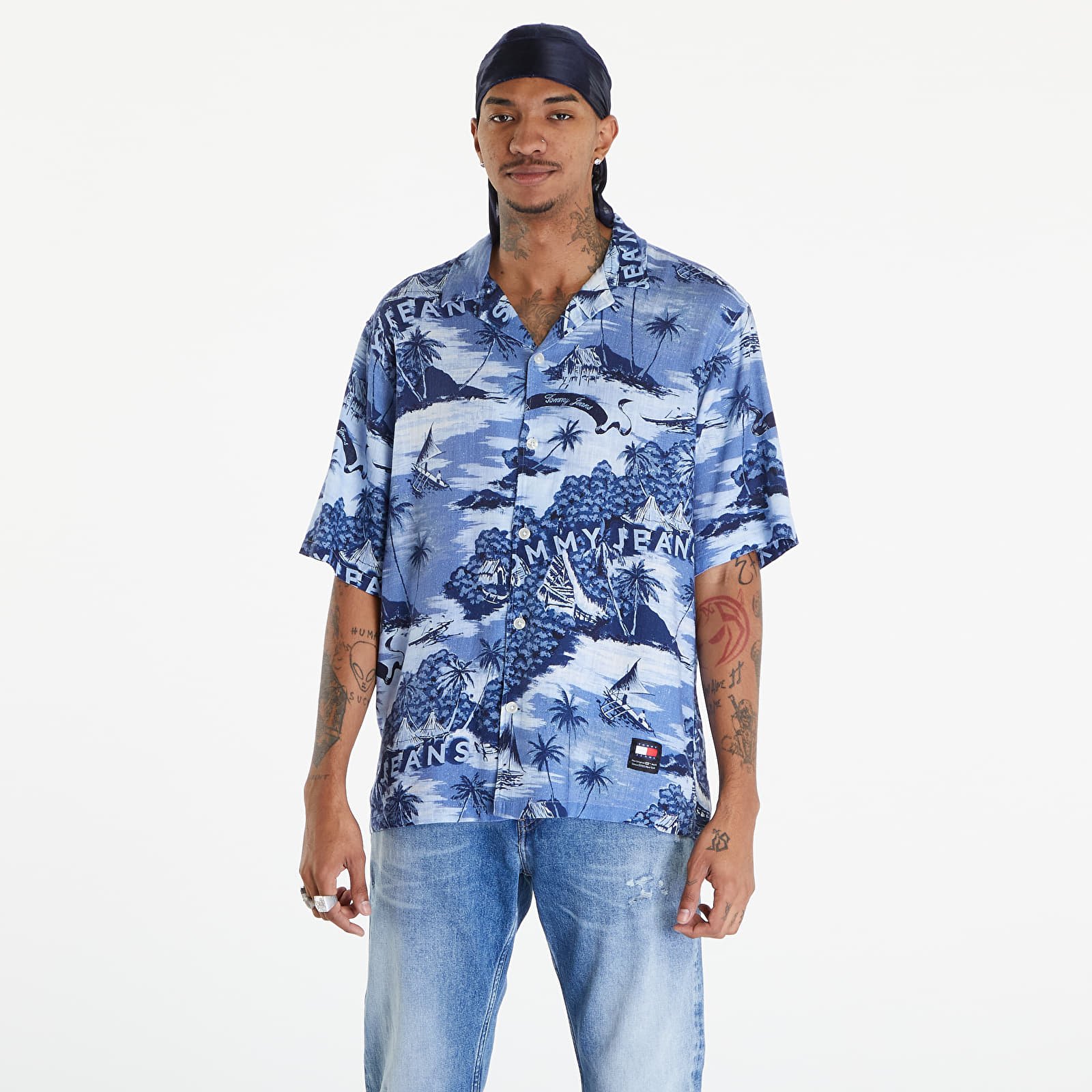 Košile Tommy Jeans Hawaiian Print Camp Collar Short Sleeve Shirt Hawaiian Aop