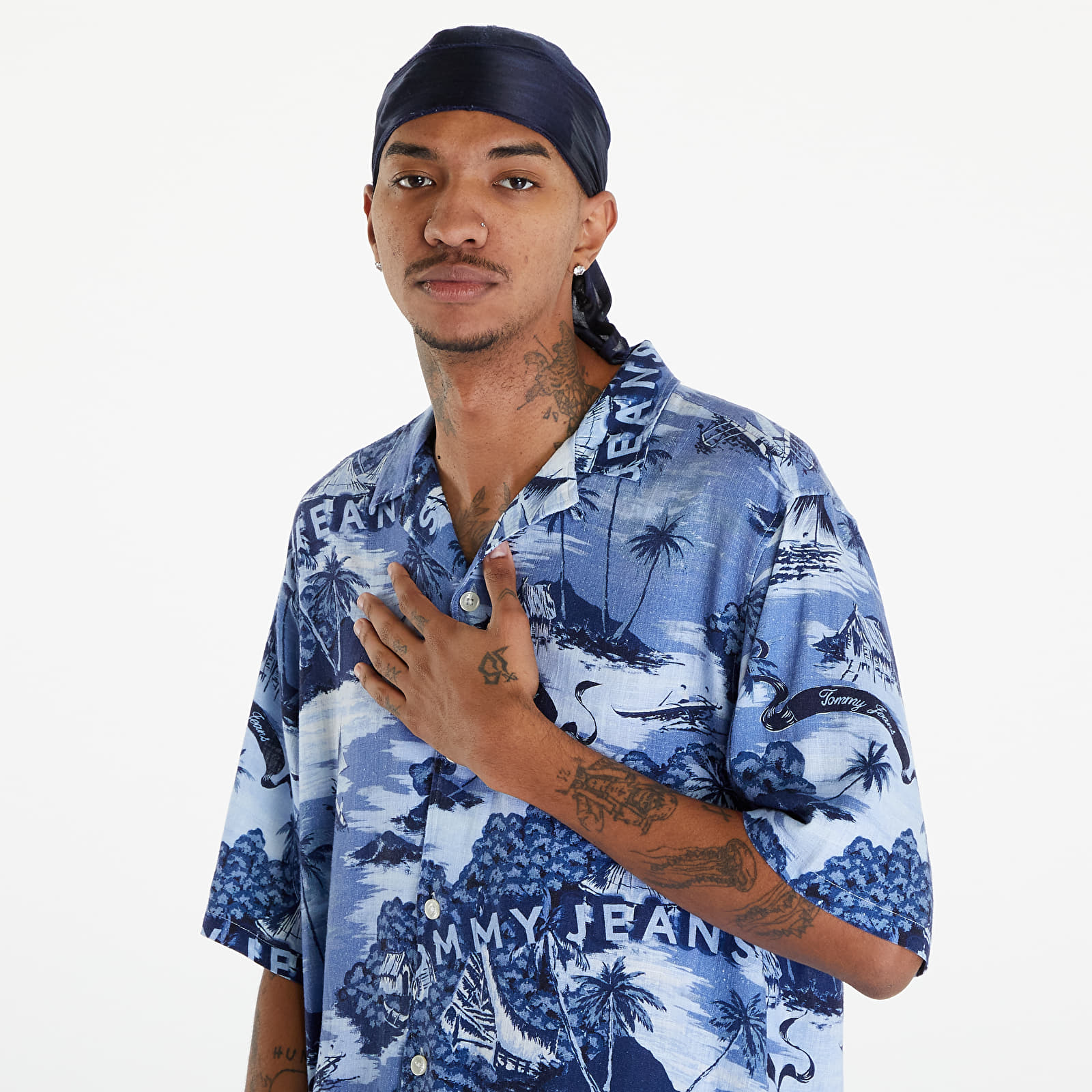 Košile Tommy Jeans Hawaiian Print Camp Collar Short Sleeve Shirt Hawaiian Aop