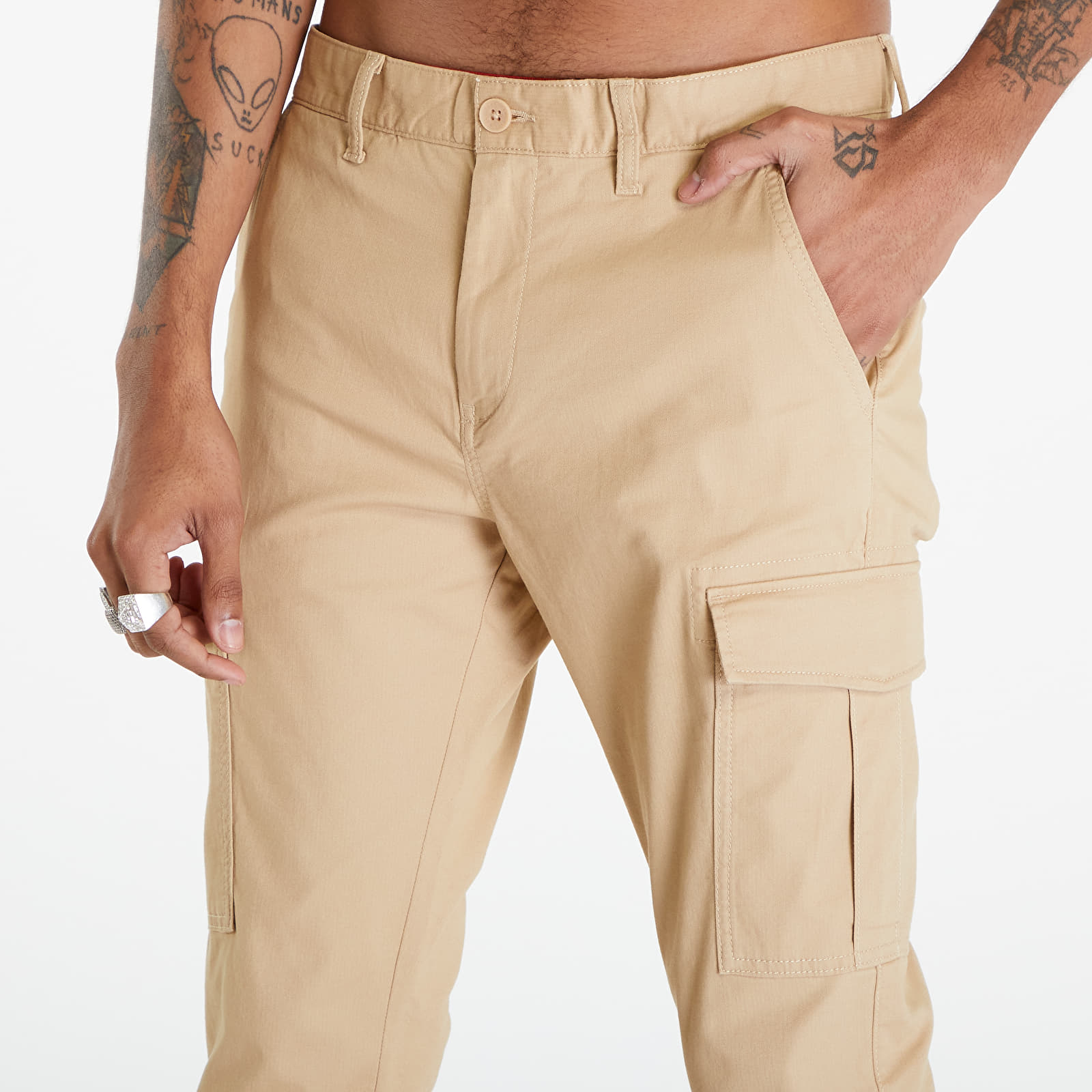 Kavbojke in hlače Tommy Jeans Austin Lightweight Cargo Pants Tawny Sand