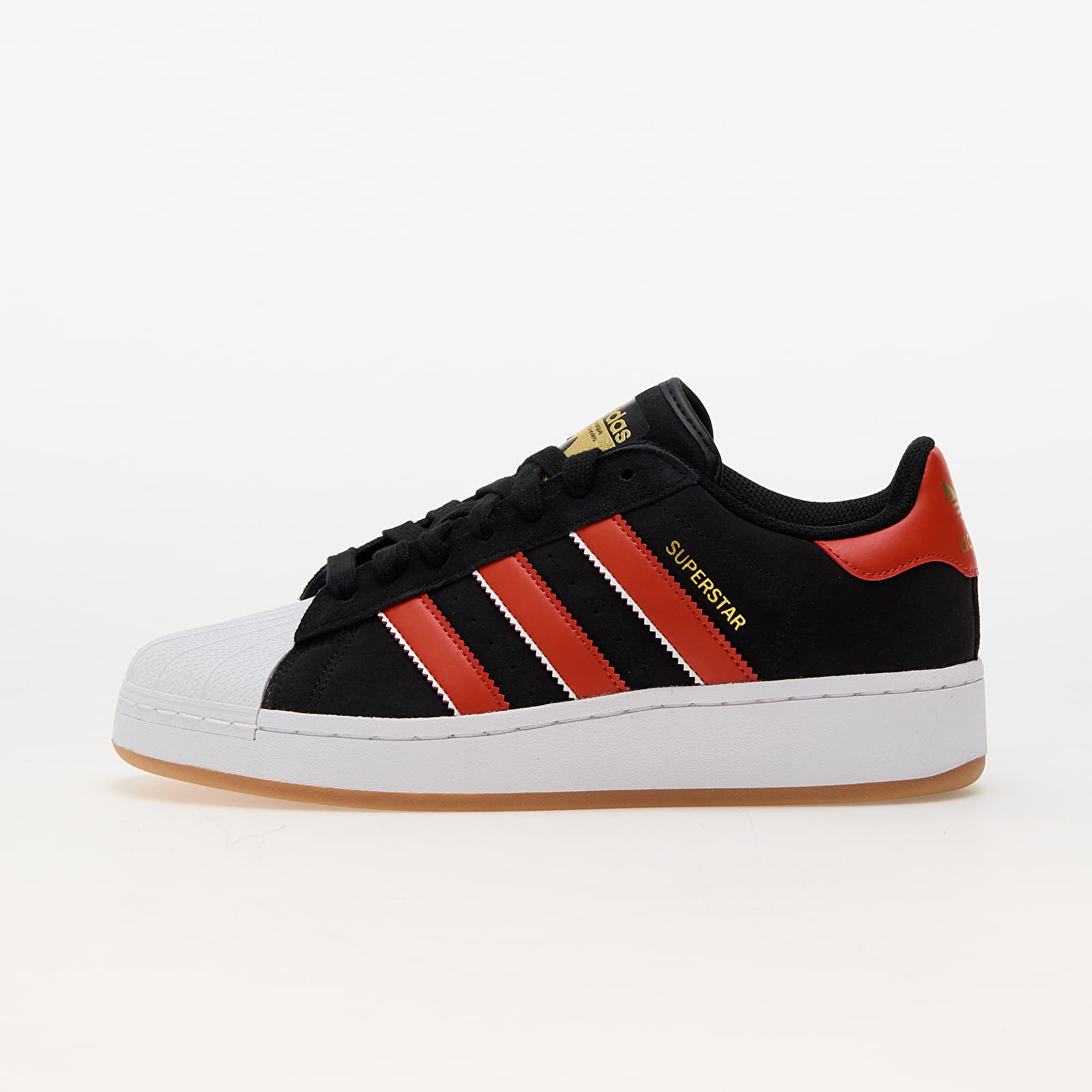 Adidas black and red superstar sale