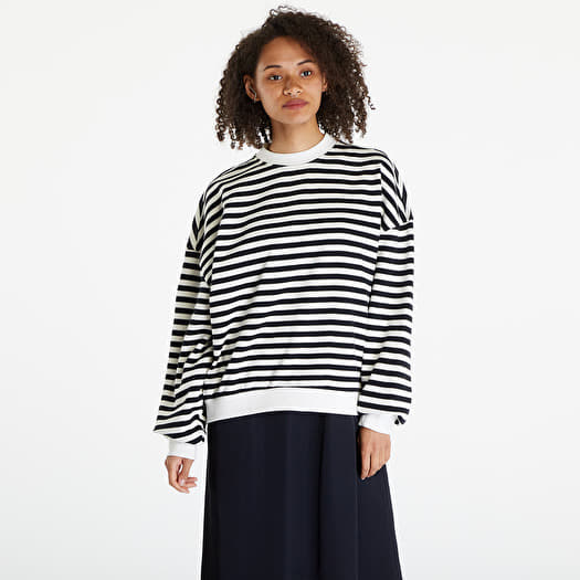 Black white striped sweatshirt on sale