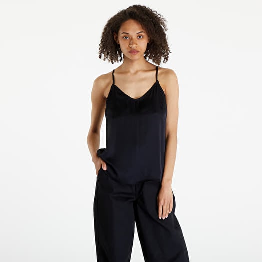 Top Urban Classics Ladies Viscose Satin Slip Top Black