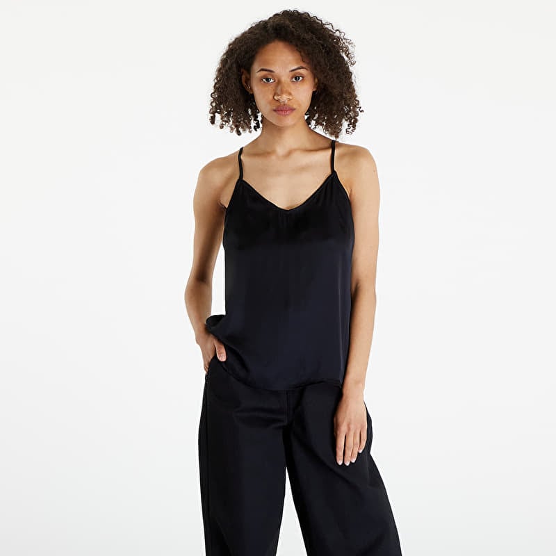 Urban Classics Ladies Viscose Satin Slip Top Black