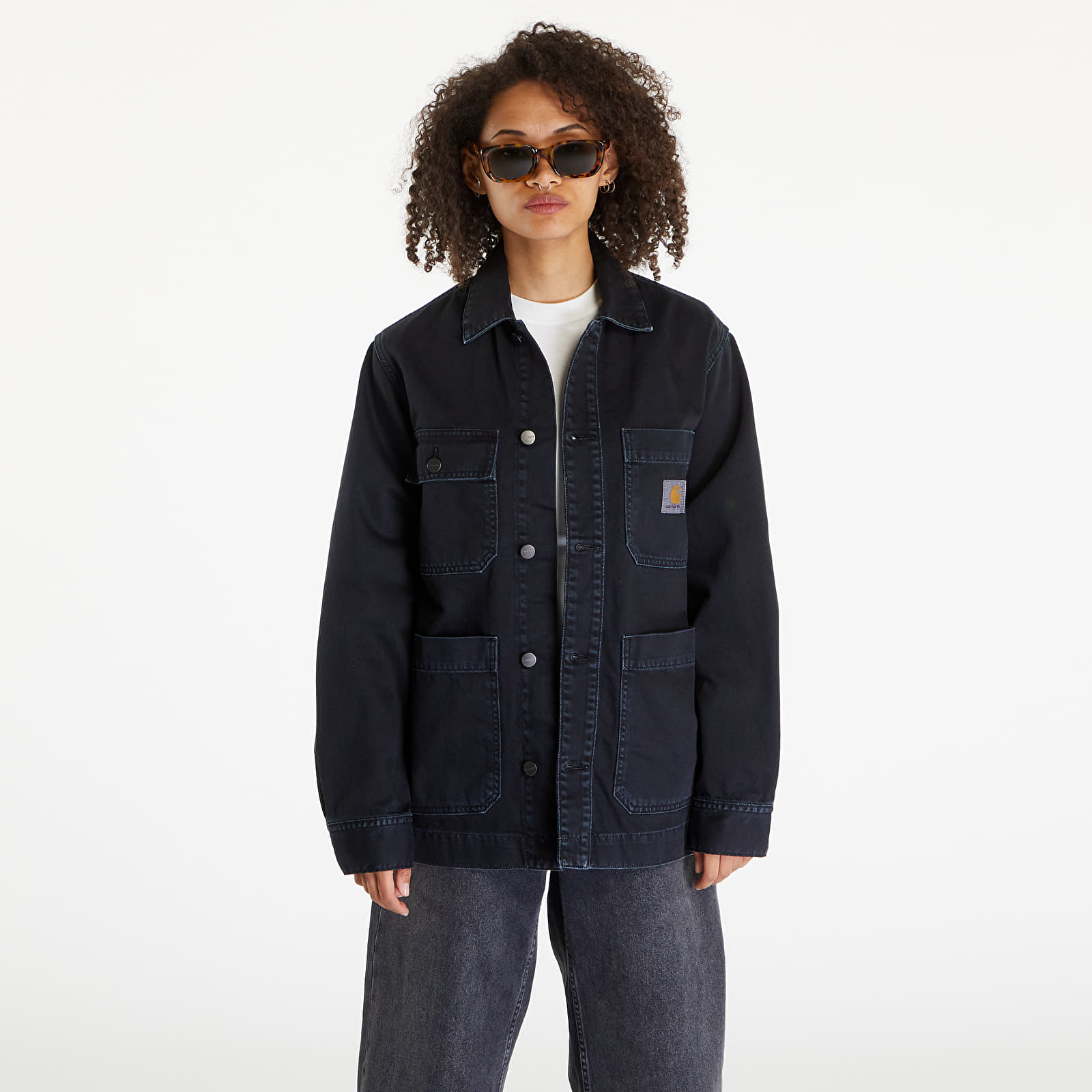 Jackets Carhartt WIP Garrison Coat UNISEX Black Stone Dyed