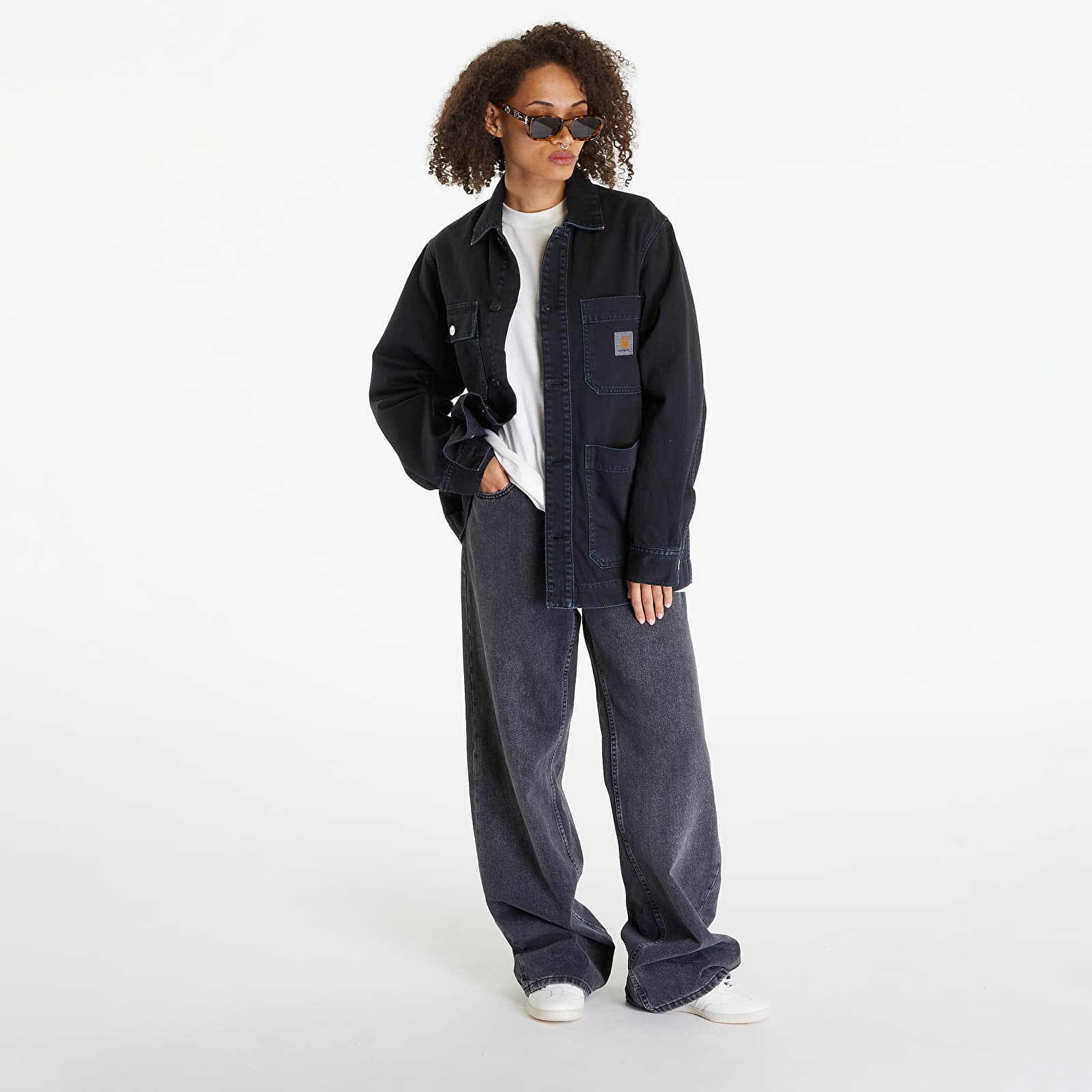 Jackets Carhartt WIP Garrison Coat UNISEX Black Stone Dyed