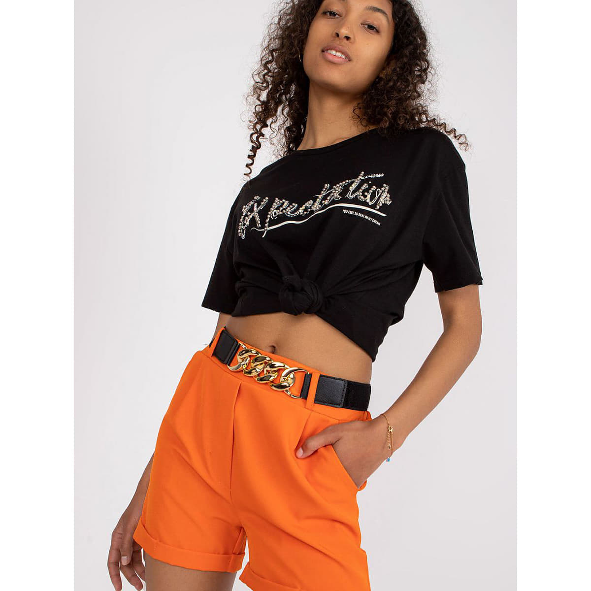 Pantaloni scurți Italy Moda model 166153 Orange