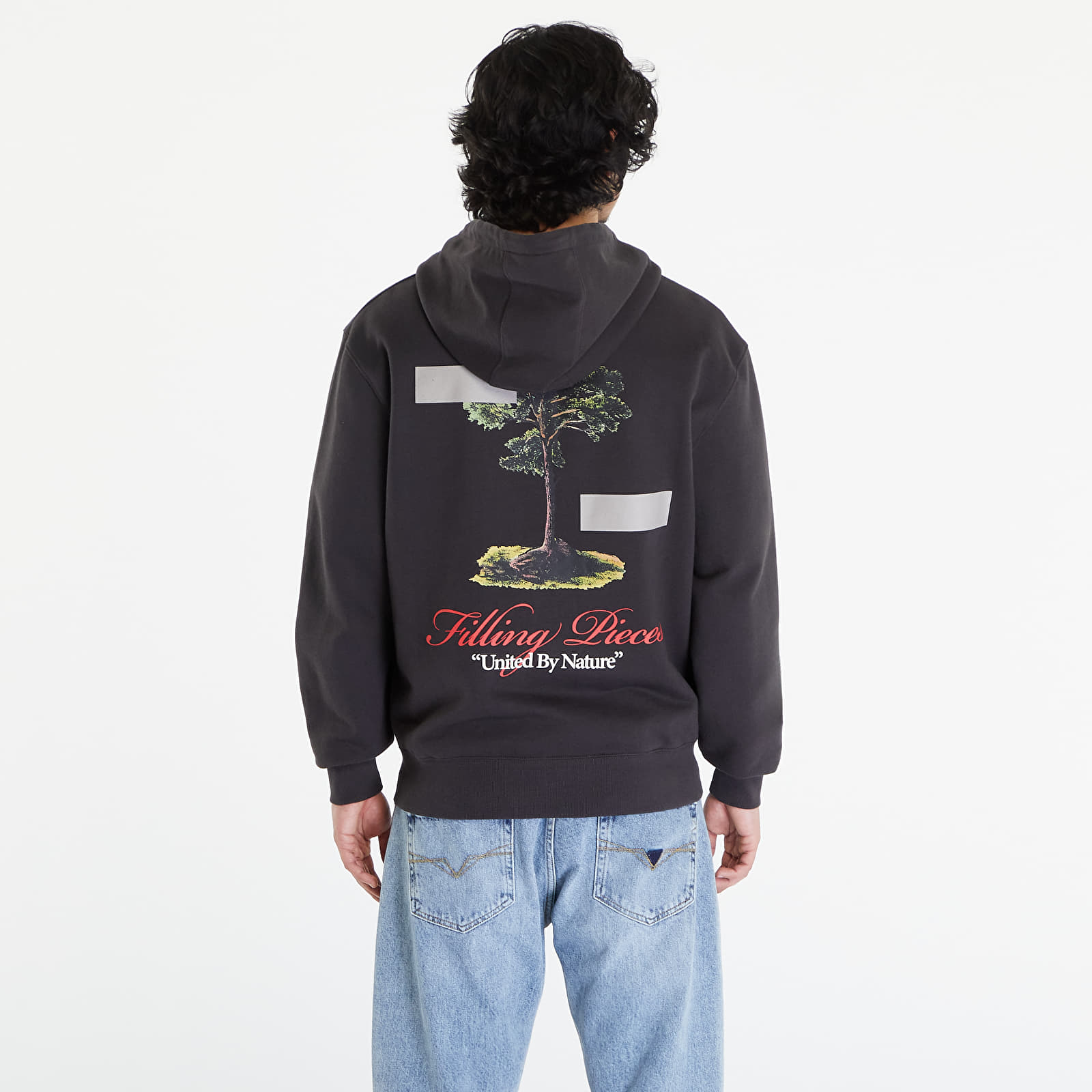 Mikiny Filling Pieces United by Nature Zip Hoodie Pavement