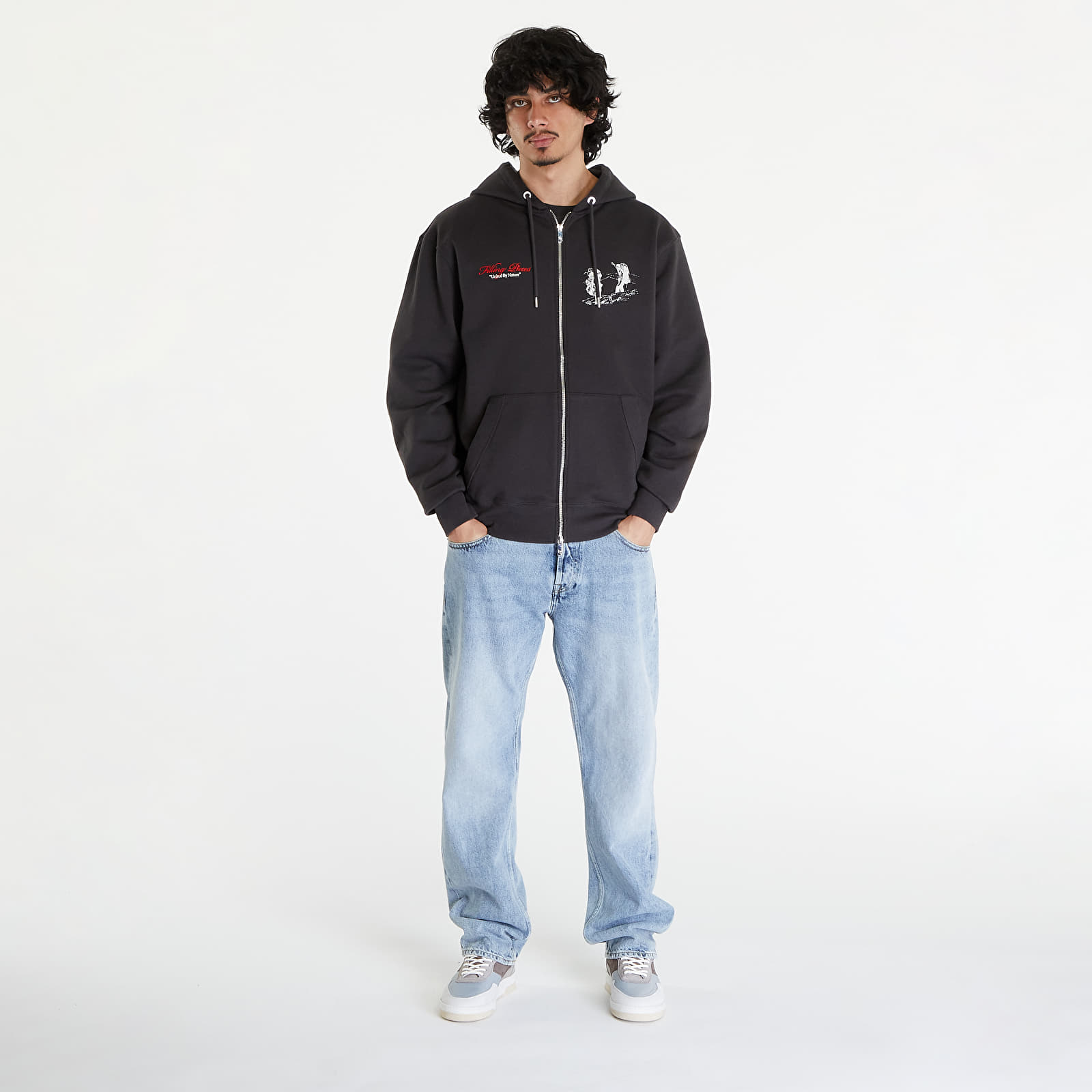 Mikiny Filling Pieces United by Nature Zip Hoodie Pavement