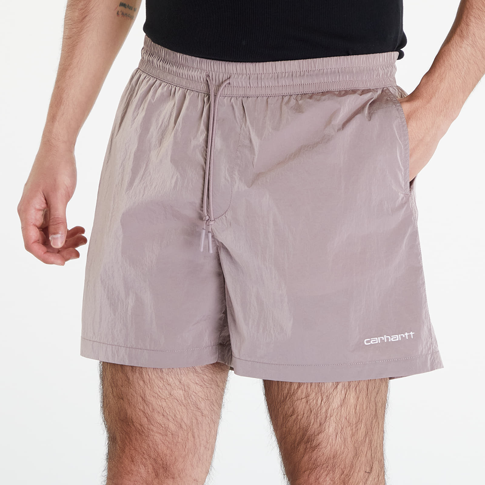 Bademode Carhartt WIP Tobes Swim Trunks Glassy Pink/ White