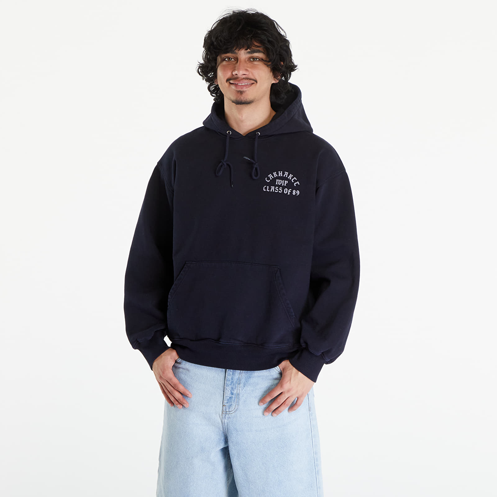 Hoodies and sweatshirts  Carhartt WIP Hooded Class of 89 Sweat UNISEX Dark Navy/ White Garment Dyed