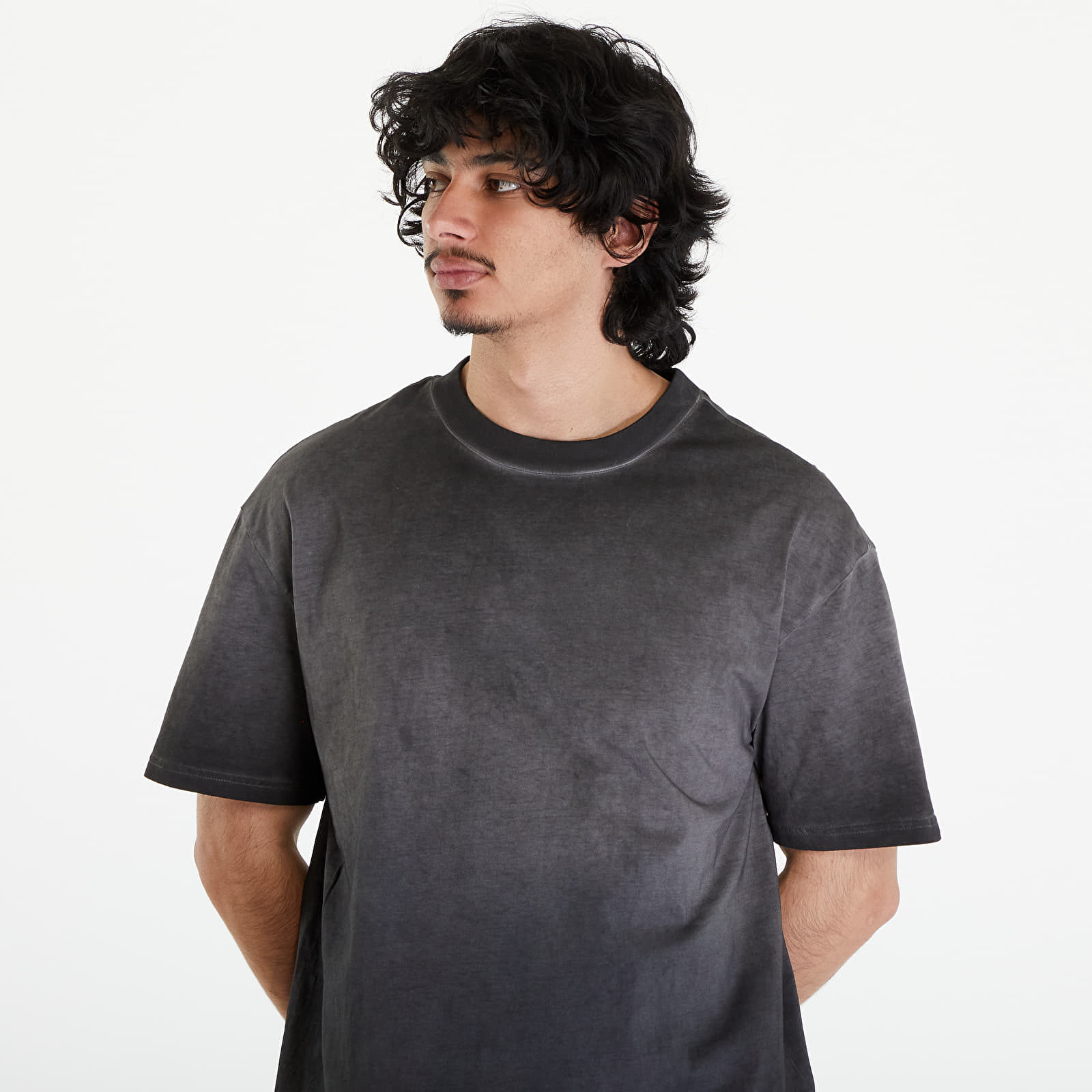 T-Shirts Urban Classics Oversized Sun Bleached Tee Black