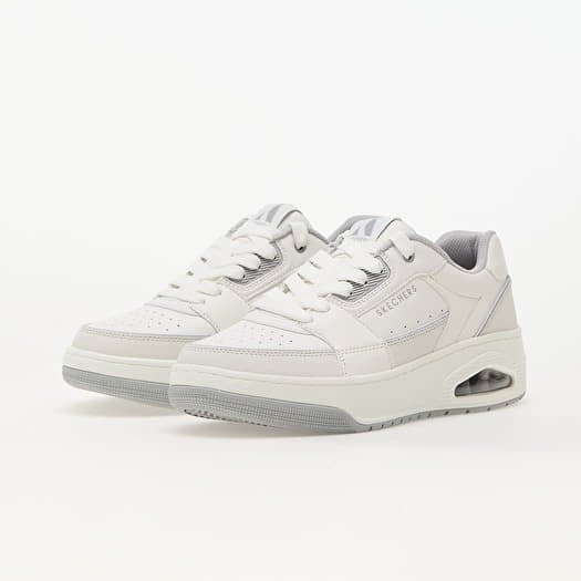Skechers white and silver sneakers cheap