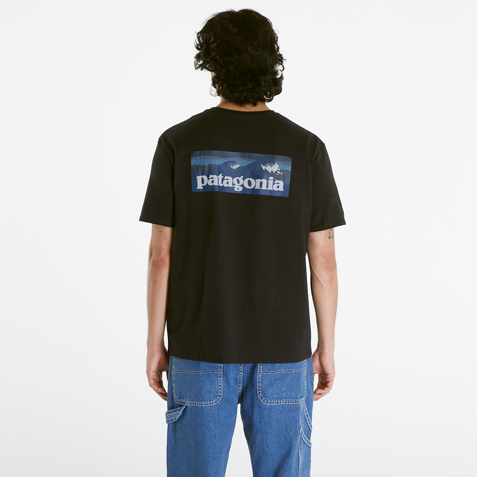 Kleidung für Männer Patagonia M's Boardshort Logo Pocket Responsibili-Tee Ink Black
