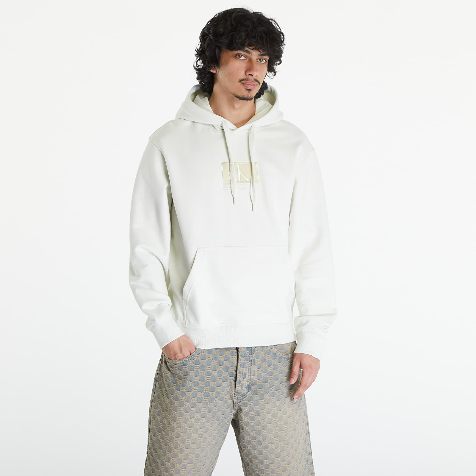 Sweatshirts Calvin Klein Jeans Embroidery Patch Hoodie White