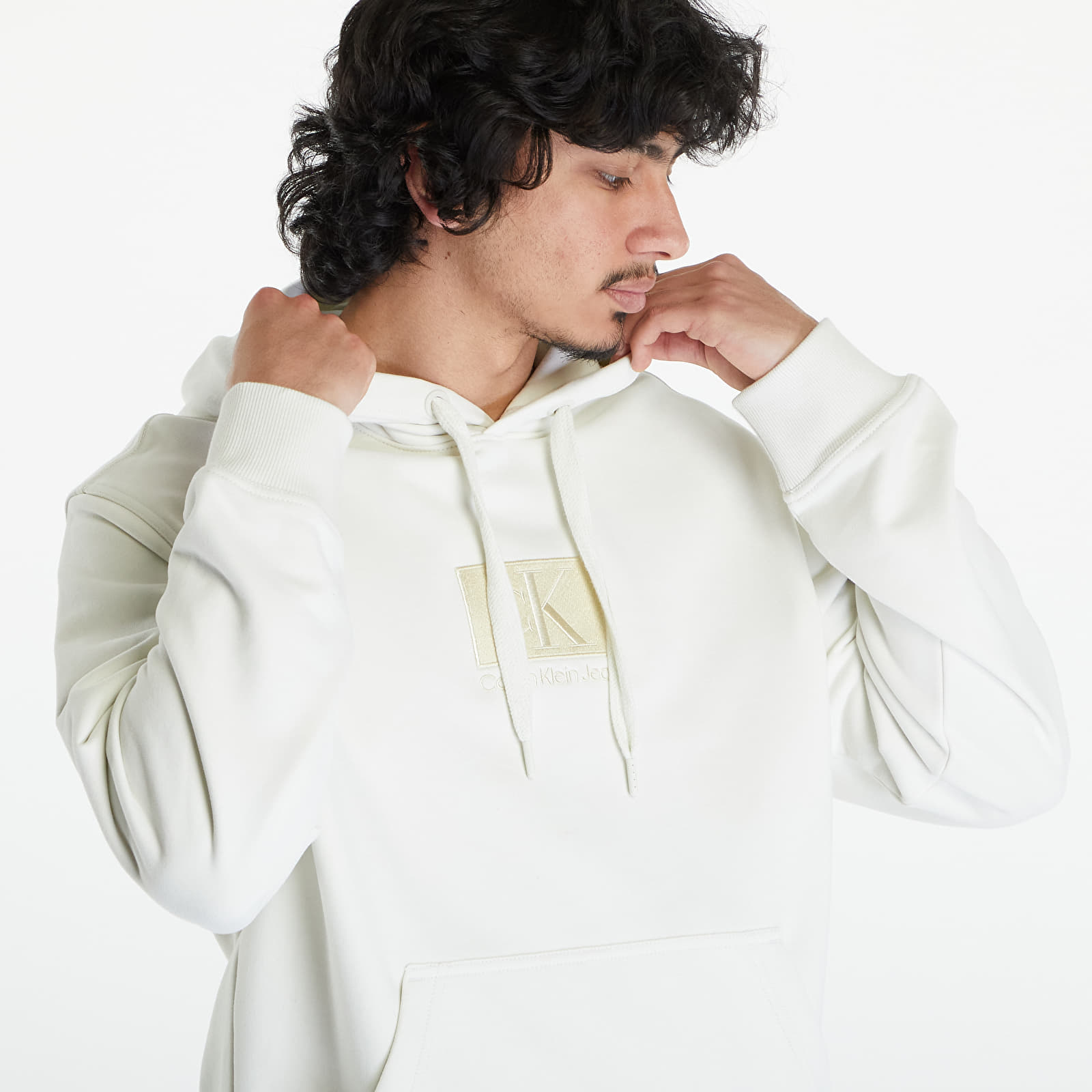 Sweatshirts Calvin Klein Jeans Embroidery Patch Hoodie White