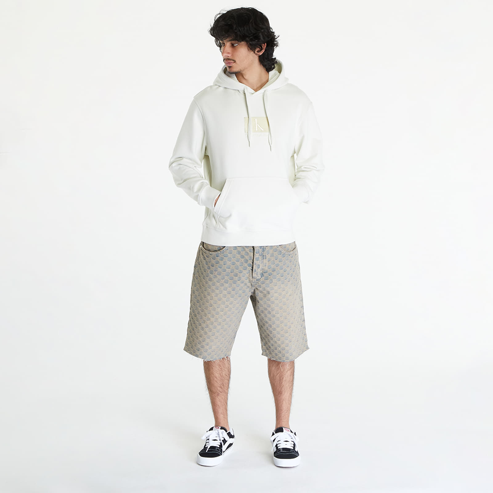 Sweatshirts Calvin Klein Jeans Embroidery Patch Hoodie White