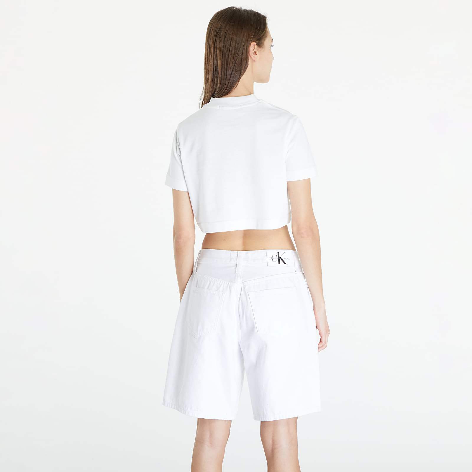 Koszulki Calvin Klein Jeans Premium Monologo Cropped T-Shirt White