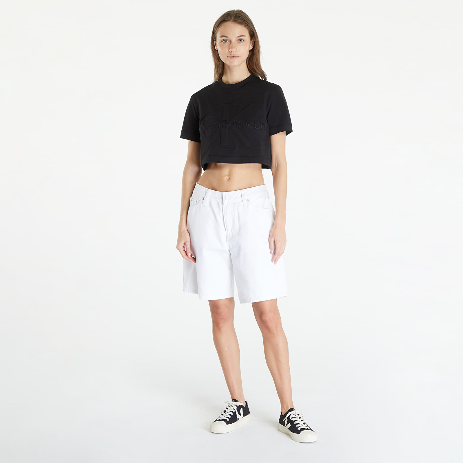 T-särgid Calvin Klein Jeans Premium Monologo Cropped T-Shirt Black