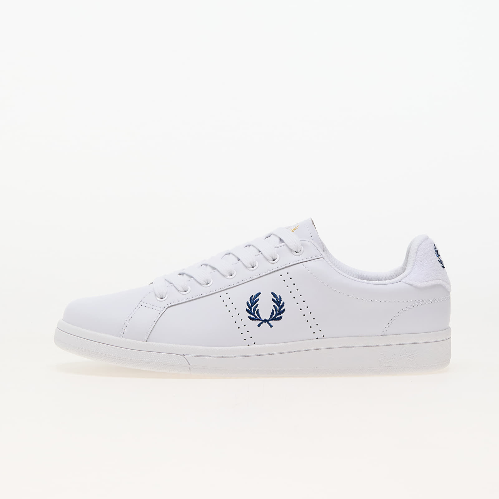 Buty męskie FRED PERRY B721 Leather/ Towelling Wht/ Shade Cobalt