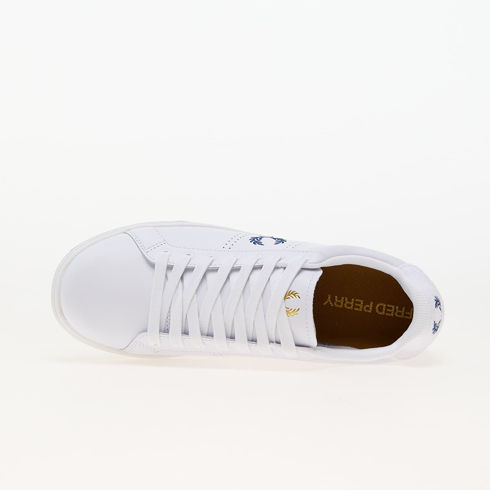 Buty męskie FRED PERRY B721 Leather/ Towelling Wht/ Shade Cobalt