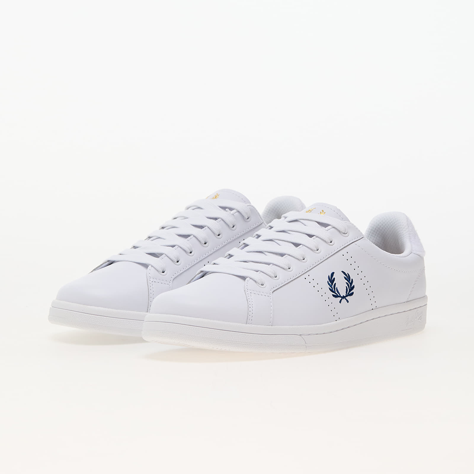 Buty męskie FRED PERRY B721 Leather/ Towelling Wht/ Shade Cobalt
