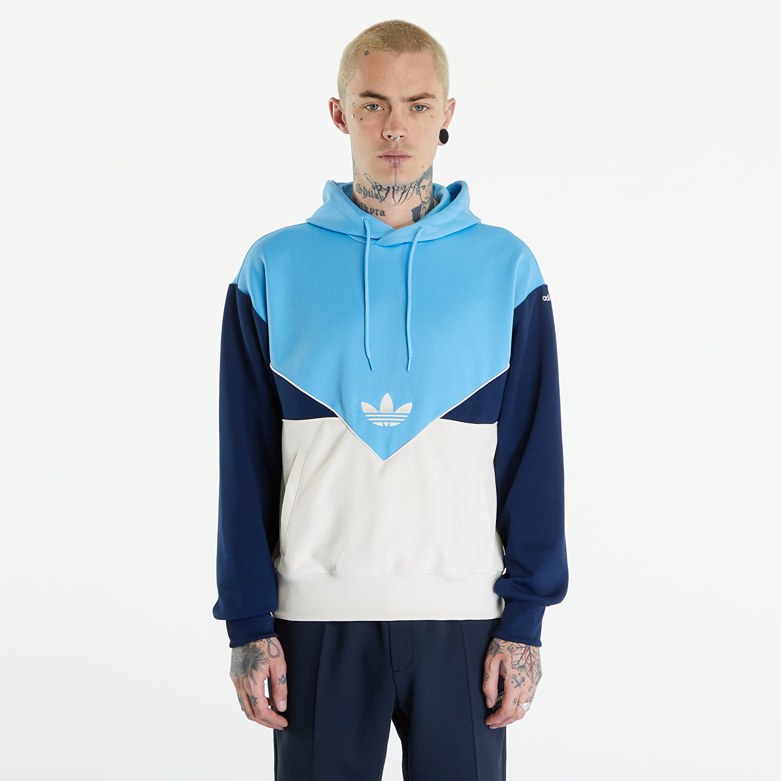 Hoodies and sweatshirts adidas Cutline Poly Hoody Semi Blue Burst / Wonder White Mel / Night Indigo