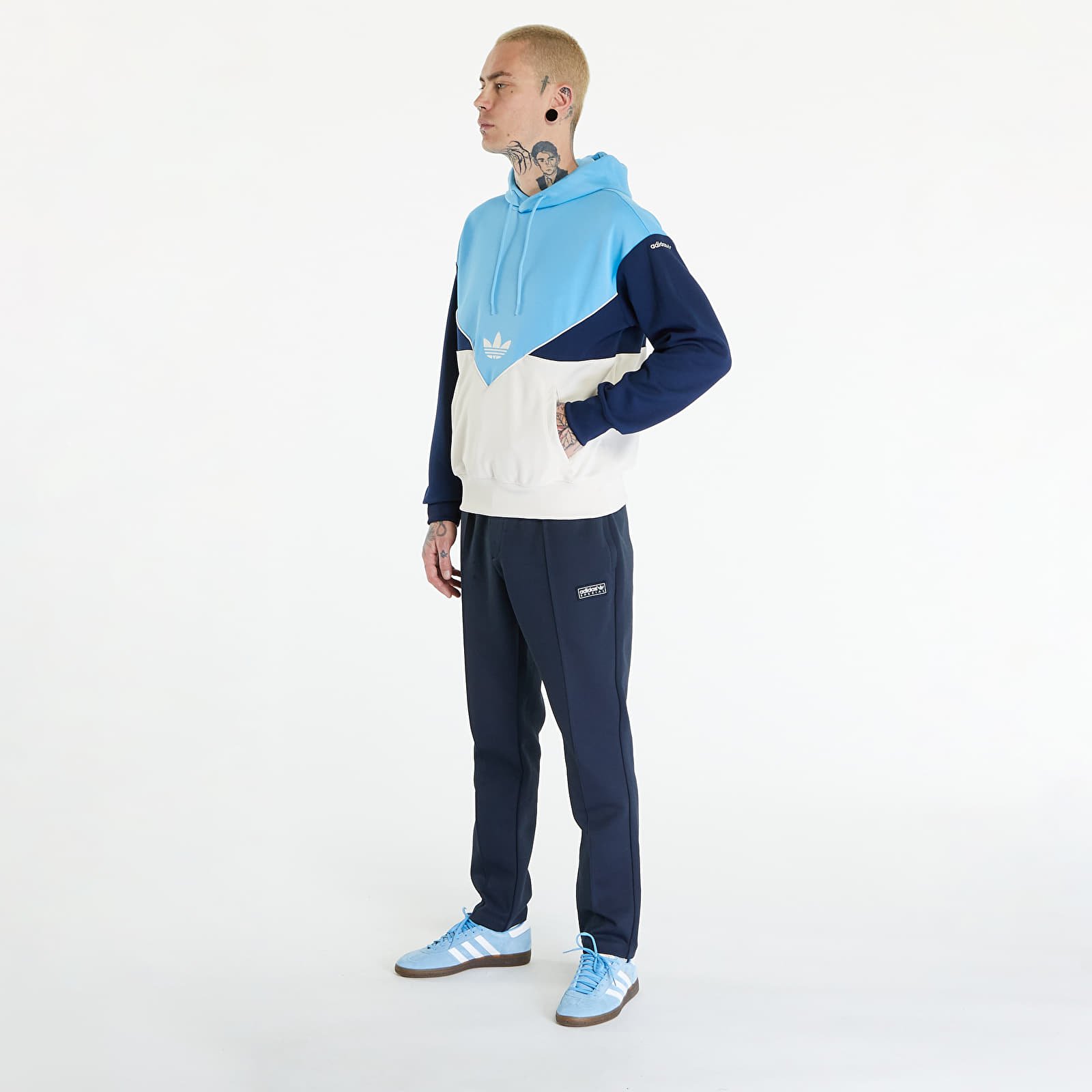 Hettegensere og sweatshirts adidas Cutline Poly Hoody Semi Blue Burst / Wonder White Mel / Night Indigo