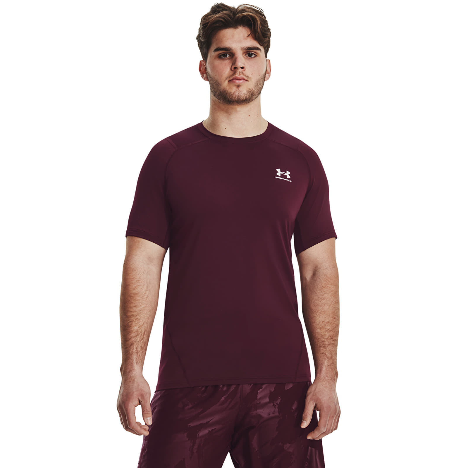 Under Armour Hg Armour Fitted Ss Dark Maroon