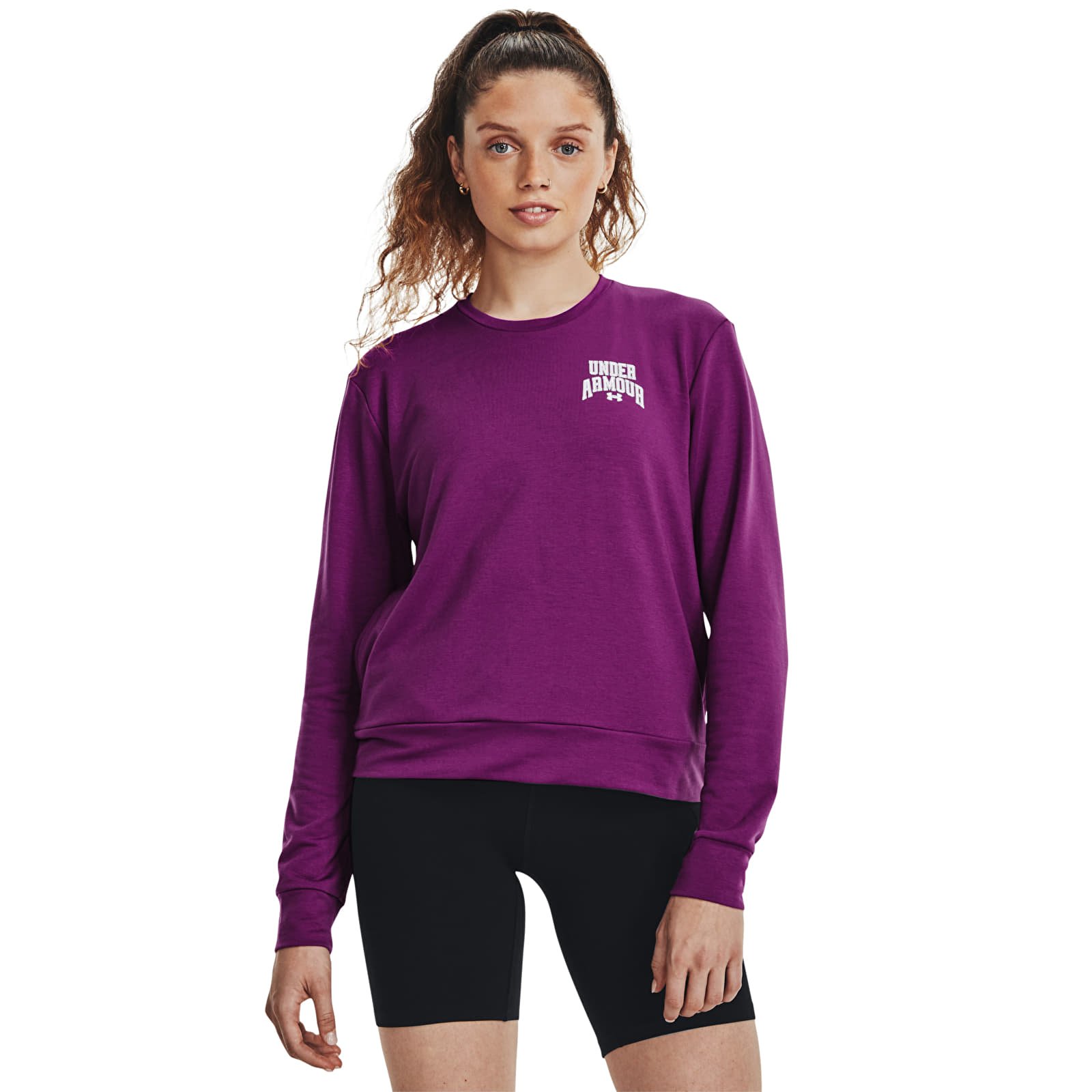 Kapuutsikud ja kampsunid Under Armour Rival Terry Graphic Crew Mystic Magenta