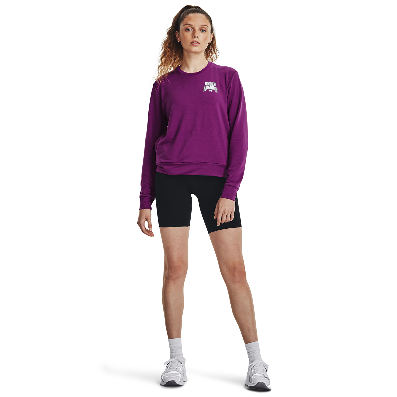 Kapuutsikud ja kampsunid Under Armour Rival Terry Graphic Crew Mystic Magenta