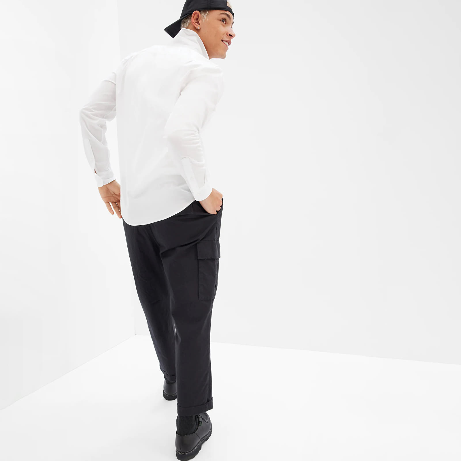 Overhemden GAP Slim Stretch Poplin Shirt White 2